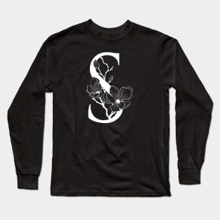 Letter S Monogram - Floral Initial Long Sleeve T-Shirt